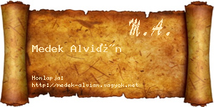 Medek Alvián névjegykártya